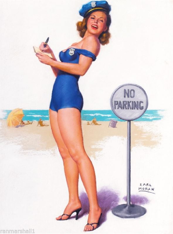 1940s Pin-Up Girl That's the Ticket Cop Picture Poster Print Art Pin Up 
