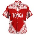 thumbnail image 3 of Camisa hawaiana con gráfico de la bandera de Tonga para hombres, emblema nacional, estampado 3D, mangas cortas, blusas holgadas estilo Harajuku, camisas Aloha con solapa, 3 of 5