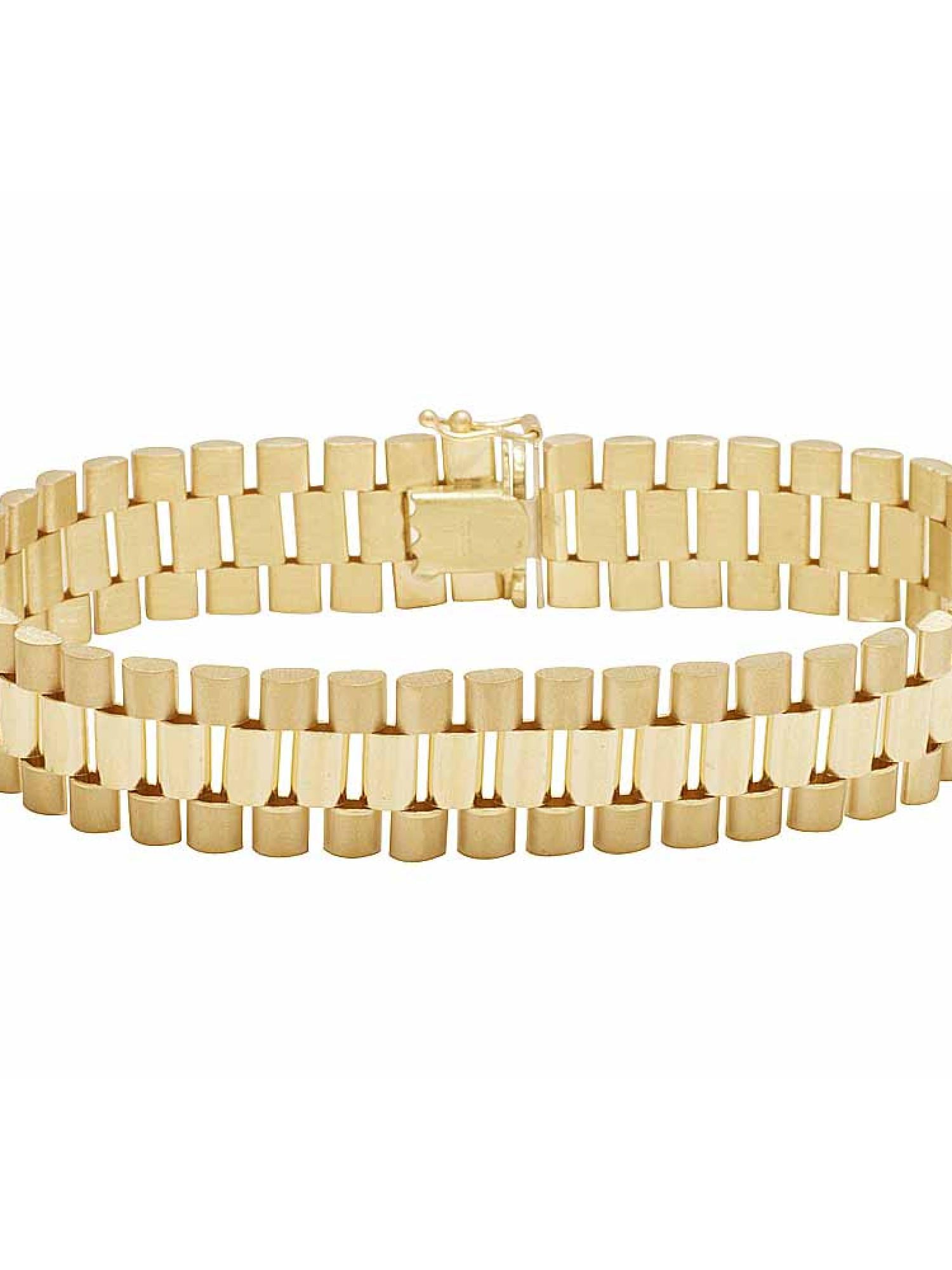 Jewelry Unlimited Mens 10K Yellow Gold Solid Link Designer 8 Inches Presidential Bracelet 12MM