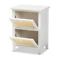 thumbnail image 2 of Baxton Studio Sariah Mid-Century Modern White Finished Wood and Rattan 2-Door Nightstand,Wholesale Interiors, 2 of 7