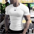 thumbnail image 2 of Camiseta de verano para hombre, camisetas informales blancas sólidas, camisetas de manga corta para hombre, camisetas de compresión de gran tamaño para gimnasio, ropa de calle para hombre, 2 of 4