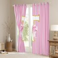 thumbnail image 3 of Homewish Cartoon Cute Monogrammed Curtains Pack of 2 (42x84 Each), Pink Bow-tie Letter T Curtains Blackout, Teens Kids Girls Bedroom Curtains, Curtains Blackout Home Decor, 3 of 6