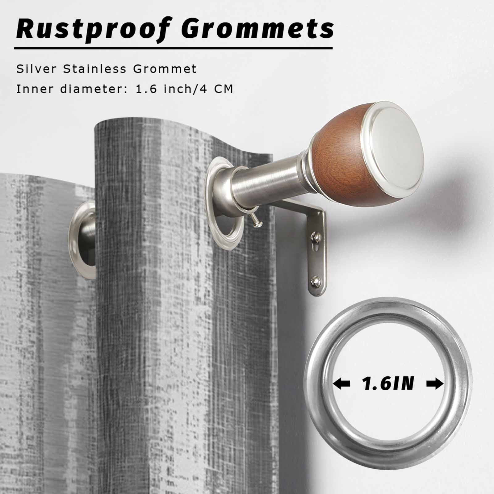 Grey Paint Outdoor Curtains for Patio, Modern Abstract Dark Grey Stripes Sunshade Privacy Drapes Grommet Waterproof Outside Curtains for Porch/Cabana/Balcony 54"x 95", 2 Panel