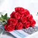 thumbnail image 2 of Paquete de 10 flores artificiales, rosa de aspecto real, tallo largo, seda, rosa artificial, decoración del hogar para ramo de novia, centros de mesa, fiesta de cumpleaños, arreglo floral de jardín Ofspeizc CZJJ-HQ9-2, 2 of 6