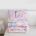 thumbnail image 5 of jejeloiu Cartoon Unicorn Monogram D Twin Comforter Sets For Girls,Magic Star Initial Print Bedding Set For Kids,Colorful Stars Reversible,2pcs, 5 of 7