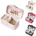 thumbnail image 4 of Small Jewelry Box, Travel Jewellery Box, Mini Travel Jewelry Box Organizer, Small Portable Travel Jewellery Organiser Storage Case for Girls Women, 4 of 5