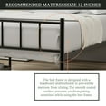 thumbnail image 5 of Pillfn Twin Size Metal Platform Bed Frame with Headboard Footboard Strong Steel Slat Support, Black, 5 of 6