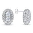 thumbnail image 2 of KATARINA Oval Shape Diamond Fashion Earrings in 14K White Gold (1/2 cttw), 2 of 4