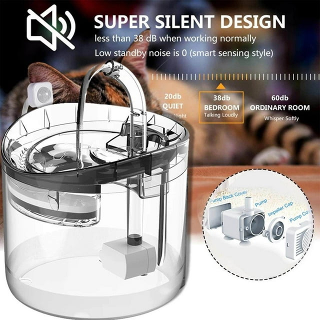 1.8L Automatic Pet Drinking Fountain with Faucet Kits Automatic bird bedroom Fountain