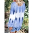 thumbnail image 2 of Femmes Sweat-Shirt à Manches Longues Colorblock Tie Dye Imprimé Pull Tops, 2 of 6