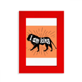 thumbnail image 1 of Lion Animal Noir Contour Naturel Tableau Affichage Art Cadre Photo Rouge, 1 of 4