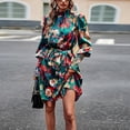 thumbnail image 2 of New Autumn Women's Printed Dress, Elegant Long-Sleeved Dress, 2 of 5
