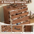 thumbnail image 3 of Noble House 4 Piece Queen Bedroom Set with Platform Bed, 2 Nightstands and Dresser, Walnut, 3 of 10