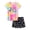 Rainbow Game (Tee & Shorts), variant on Trendy Tie Dye Blue Swirl Pajamas for Big/Teen Girls 2-Piece Soft Tee & Shorts PJ Jammies Set Size 16