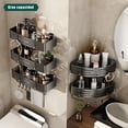 thumbnail image 4 of Esquinero para Ba&ntilde;o Regadera Ventosa Repisas Sin Taladro Organizador de Regadera Metal de Aluminio Porta Shampoo Anti&oacute;xido Estante Organizador Ba&ntilde;o Gris Mueble para Re, 4 of 6