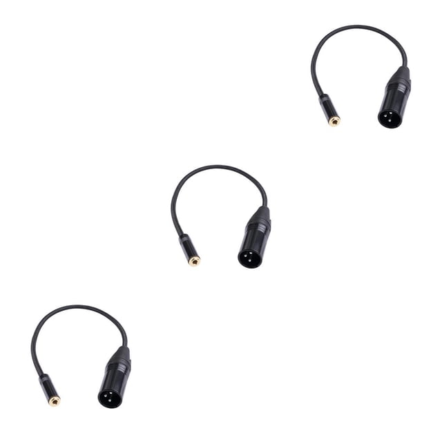 maskred Dual Shielded XLR Cable Professional Stereo System Plug Adapter Headphone Splitter Video Camera for Smartphone Microphone 0.5m 3Set