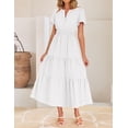 thumbnail image 2 of Vestido midi ZESICA 2025 casual de verano con manga corta y cuello en V, 2 of 9