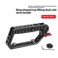 thumbnail image 3 of YIGSECU Sturdy Aluminum Camera Cage Rings Top Handle Double Cold Shoe Mounts 1/4 /3/8 Screw Hole Compatible for DSLR Cameras, 3 of 11