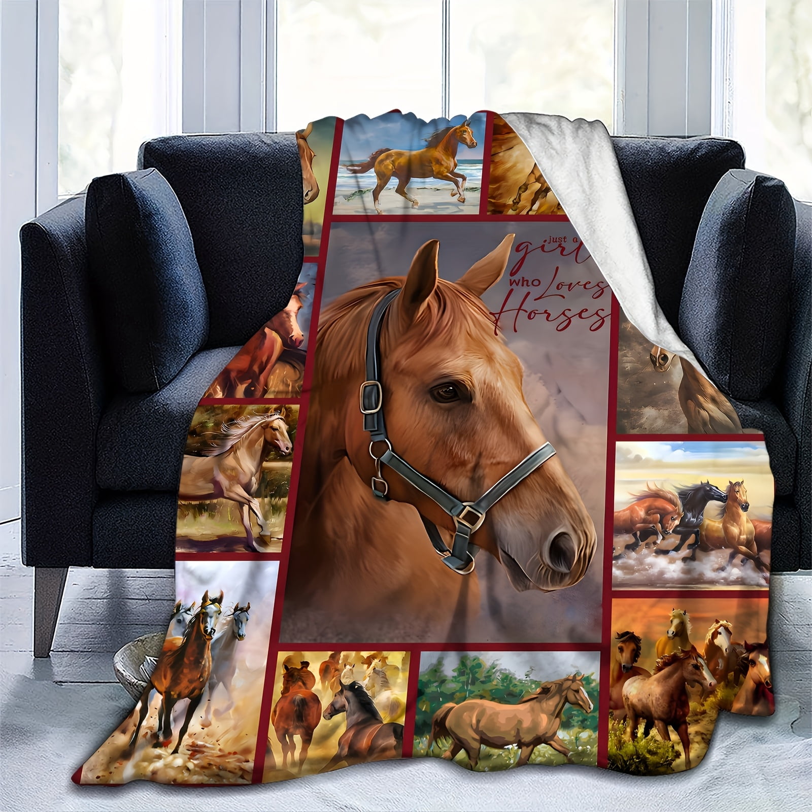 Horse Blanket Horse Gift Blanket for Girls Horse Gift Blanket for Women Gifts for Horse Lovers Super Soft And Comfortable Horse Themed Gift Blanket