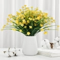 thumbnail image 5 of GRNSHTS 24 Bunches Outdoor Plants Artificial Flower Plants UV-Proof Shrub Plants Plastic Green Plants for Indoor and Outdoor Gardens, porches, Windows and Other Decoration（Yellow）, 5 of 8