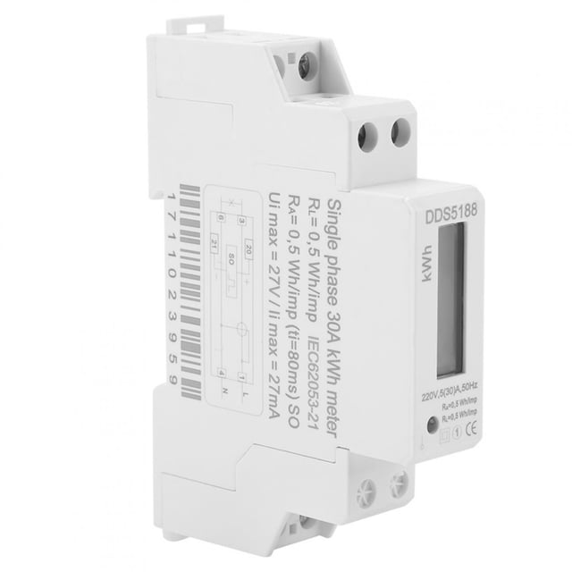 Electronic K Wh Meter,Digital LCD 220V Single Din Rail Electric Meter Dinrail Energy Meter Enhanced Durability