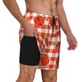 thumbnail image 2 of Sikiie Tomatoes And Chili Print Men's Double Layer Swimming Trunks, Adjustable Waistband and Pockets Sports Swimming Trunks, Beach Swimwear-3X-Large, 2 of 6
