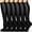 Black, variant on 6 Pairs Medical Sport Compression Socks - 15-20mmhg Graduated Knee-High Support for Men & Women, Ideal for Soccer, Running, and Nurses