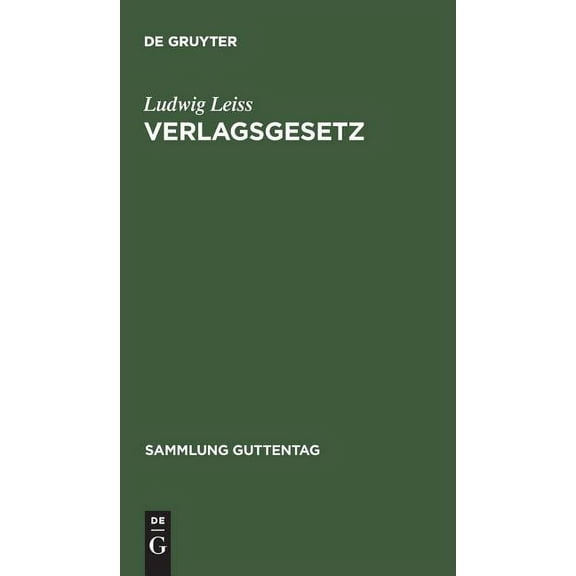 Sammlung Guttentag: Verlagsgesetz (Other)