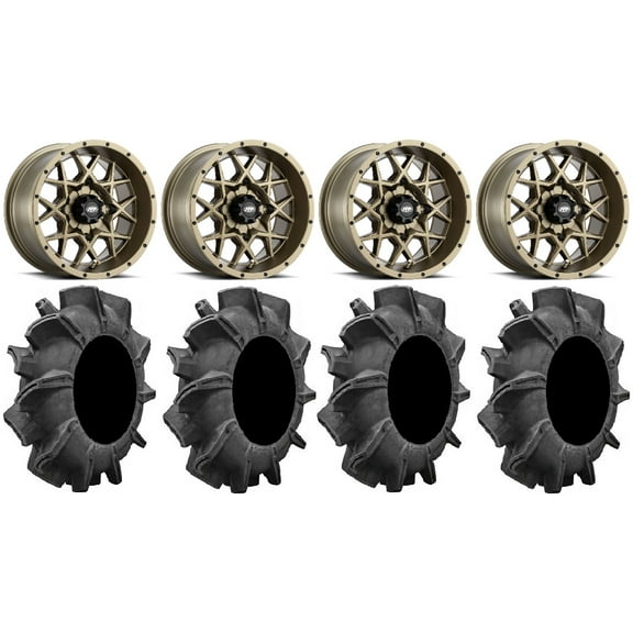 ITP Hurricane 14" Wheels Bronze 34" Assassinator Tires Can-Am Commander Maverick Renegade Outlander Defender