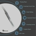 thumbnail image 3 of The A2zscilab Tweezers – 4.75 inches Long – Smooth Tapering Tip with a Straight Point – Made of Stainless Steel - Precision Tools 3 Pcs, 3 of 5