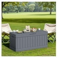 thumbnail image 7 of SONGMY 78 Gallon Outdoor Deck Box Large Resin Storage Box for Patio Furniture Cushions, and Garden Tools (Gray), 7 of 7