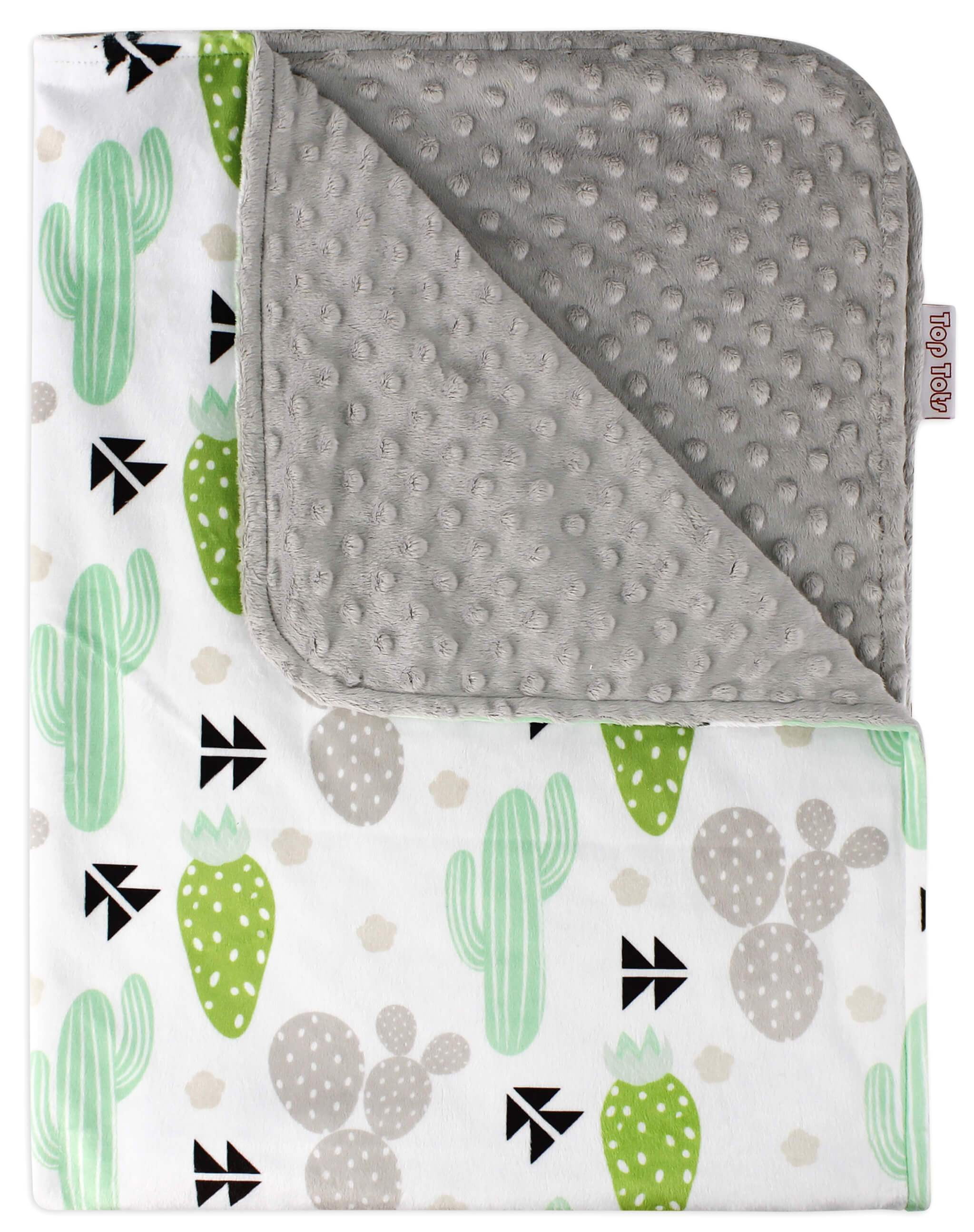 Top Tots Deluxe Minky Baby Blanket for Infant Boys and Girls, Green