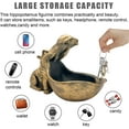 thumbnail image 3 of Hippo Statue Home Resin Hippopotamus Figurine Sculpture Table Art Decoration Sundries Key Container Storage Box, 3 of 6