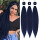 thumbnail image 1 of Cabello trenzado azul oscuro Trenzas de caja preestiradas Extensiones de cabello trenzado de 26 pulgadas Sin picazón Ajuste de agua caliente Cabello trenzado azul Trenza fácil Textura Yaki Cabello tre, 1 of 5