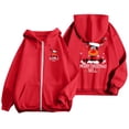 thumbnail image 6 of NinXxx Ladies' Christmas Zipper Long Sleeve Pocket Drawstring Hooded Sweatshirt Red L, 6 of 8