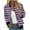 Purple, variant on PVCS Women's Casual Jackets Cropped Bomber Jacket Button Down Stand Collar Coats Outerwears with Pockets L