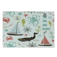 thumbnail image 1 of Nautical Cutting Board, Pastel Colored Composition of Lighthouse Sailboat Fish Shells Octopus and Anchor, Decorative Tempered Glass Cutting and Serving Board, Small Size, Multicolor, by Ambesonne, 1 of 1