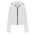 thumbnail image 5 of Patlollav Winter Womens Casual Loose Hooded Long Sleeve Zipper Solid Cardigan Blouse Hoodies Sweatshirt Tops With Pocket, 5 of 6