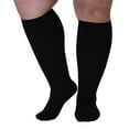 thumbnail image 1 of Chaussettes de Compression pour Hommes et Femmes, Bas Bariatriques à Mollets Larges, Noir 6TG 5 Paires, 1 of 14