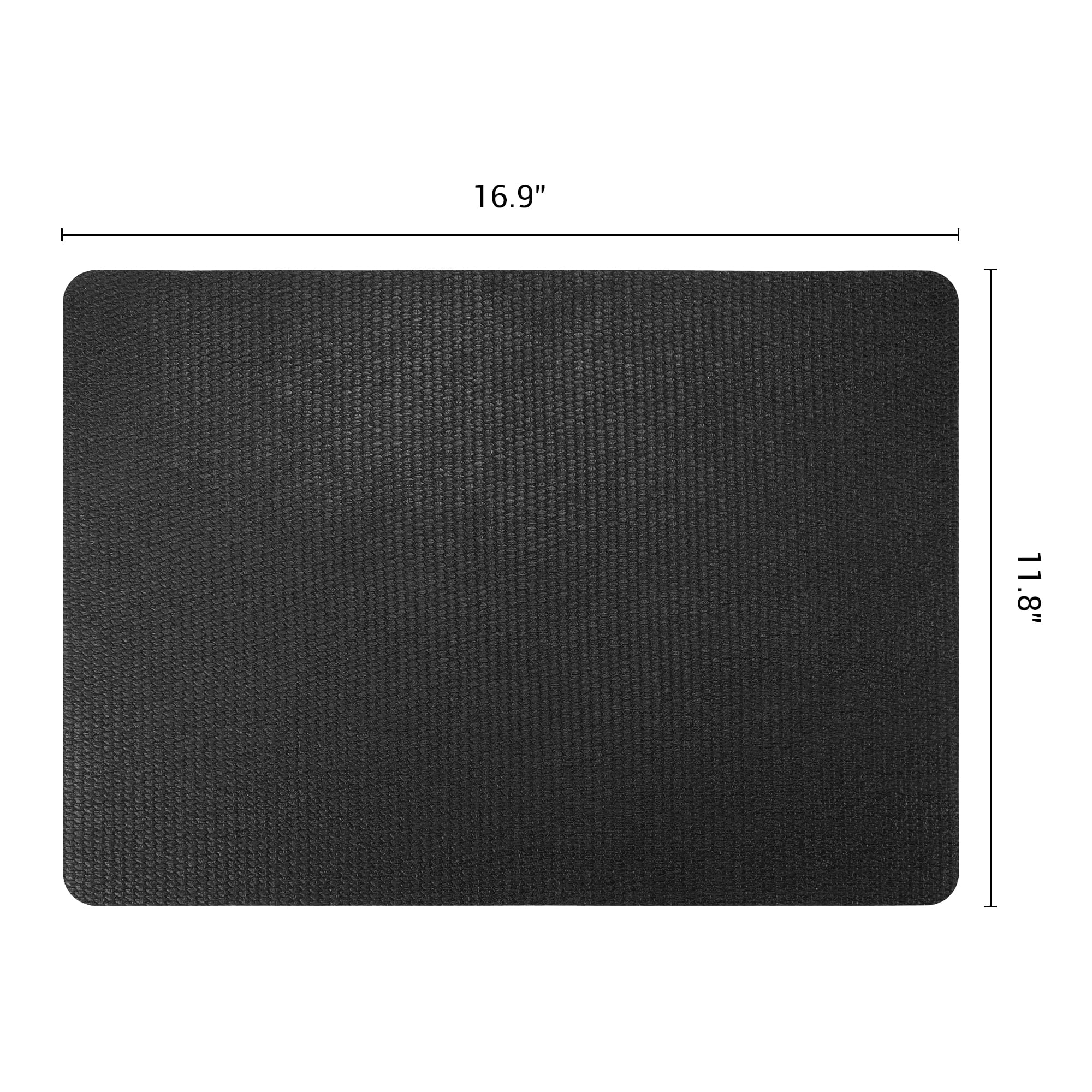Unique Bargains 6pcs Faux Leather Table Mats for Kitchen Black 16.9"x11.8"