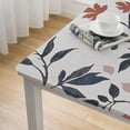 thumbnail image 5 of HAOXIT Brown Leaves Printed Linen Fabric Table Cover Waterproof Fabric Decoration / for Kitchen Dining and Outdoor Use 46*46, 5 of 8