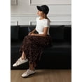 thumbnail image 5 of Coffee Brown Sequin Embellished Flowing Maxi Skirt With Side Slit For Women Holiday Party Elegant Evening Wear, 5 of 5