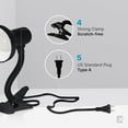 thumbnail image 3 of Xtricity Clip on Desk Lamp with 6W A19 LED Bulb Included, 120 Volt, 10.25 Inches, Black, 3 of 7