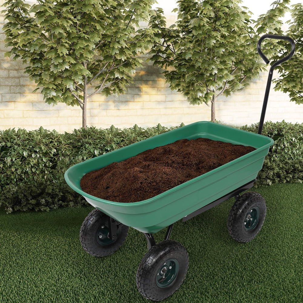 Utility Garden Wagon, Heavy Duty Outdoor Wagon Carrier Trolley Tool