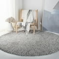 thumbnail image 3 of SAFAVIEH Venus Elijah Solid Plush Shag Area Rug, 2'7" x 2'7" Round, Grey, 3 of 9