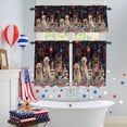 thumbnail image 4 of Independence Day Dog Cat Kitchen Curtains Valances 3 Piece Set, Watercolor Red Blue Stripe Star Flag Firework Rod Pocket Tier Curtain and Valance Drapes for Small Window 36 Inch Length for Bedroom, 4 of 9