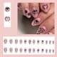 thumbnail image 2 of Uñas postizas con punta de prensa corta, uñas postizas de almendra de cobertura completa con diseño de purpurina, uñas brillantes para mujeres y niñas, 24 piezas, 2 of 5