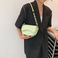 thumbnail image 4 of Adecuado para viajes diarios, citas, nuevo bolso de sillín de moda retro, bolso de cuero artificial con un solo hombro, verde, 4 of 5