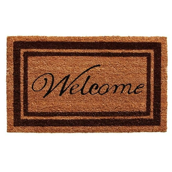 Calloway Mills Brown Border Welcome Outdoor Doormat 24" x 36"