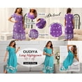 thumbnail image 2 of Oudiya Women Long Nightgown Short Sleeve House Dress Pleated Full Length Moo Moos Loungwear S-4XL, 2 of 6